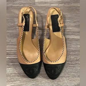 Chanel vintage sling back mules